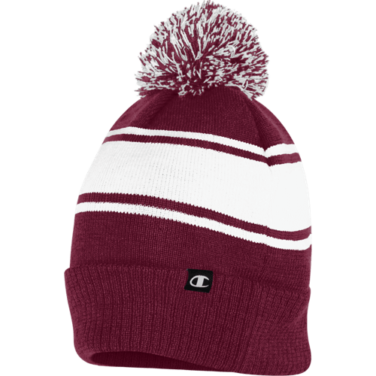 Champion Striped Pom Beanie Hat