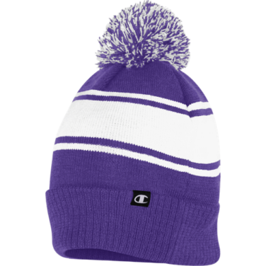 Champion Striped Pom Beanie Hat