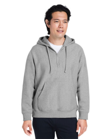 Team 365 Unisex Zone HydroSport Heavyweight Quarter-Zip Hooded Sweatshirt