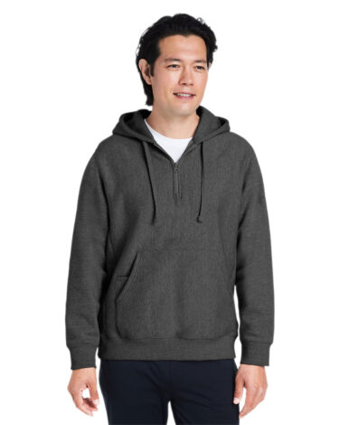 Team 365 Unisex Zone HydroSport Heavyweight Quarter-Zip Hooded Sweatshirt