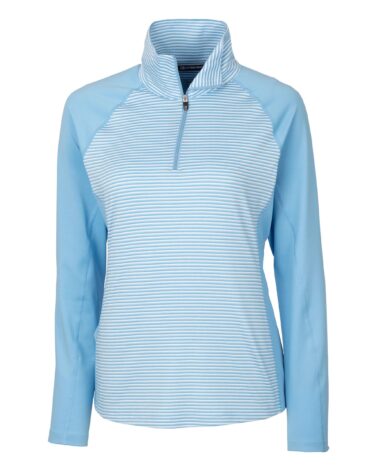 Cutter & Buck Forge Tonal Stripe Stretch Half Zip Womens Top