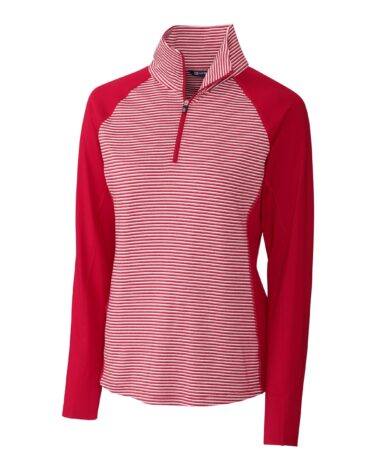 Cutter & Buck Forge Tonal Stripe Stretch Half Zip Womens Top