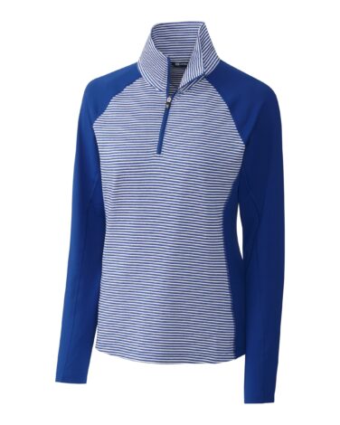 Cutter & Buck Forge Tonal Stripe Stretch Half Zip Womens Top