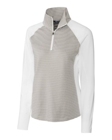 Cutter & Buck Forge Tonal Stripe Stretch Half Zip Womens Top