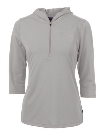 Cutter & Buck Virtue Eco Pique Recycled Half Zip Pullover Womens Hoodie