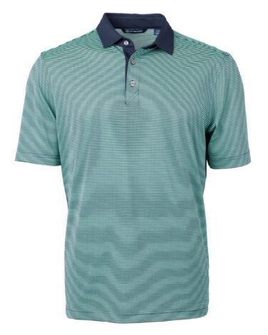 Cutter & Buck Virtue Eco Pique Micro Stripe Recycled Mens Polo