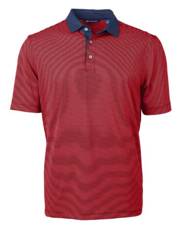 Cutter & Buck Virtue Eco Pique Micro Stripe Recycled Mens Polo