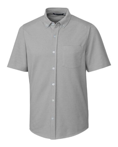 Cutter & Buck Advantage Tri-Blend Pique Short Sleeve Knitted Mens Button Down