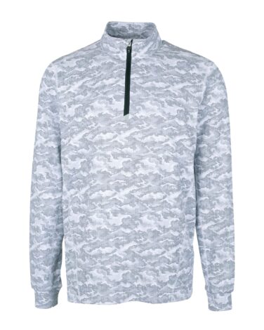 Cutter & Buck Traverse Camo Print Stretch Quarter Zip Mens Pullover