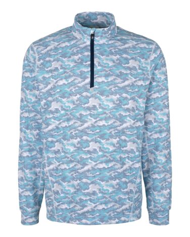 Cutter & Buck Traverse Camo Print Stretch Quarter Zip Mens Pullover