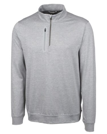 Cutter & Buck Stealth Heathered Quarter Zip Mens Pullover