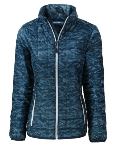 Cutter & Buck Rainier PrimaLoft® Womens Eco Insulated Full Zip Printed Puffer Jacket