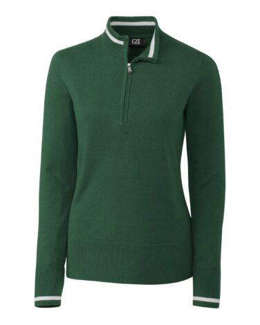 Cutter & Buck Womens Lakemont Tipped Half-Zip Sweater