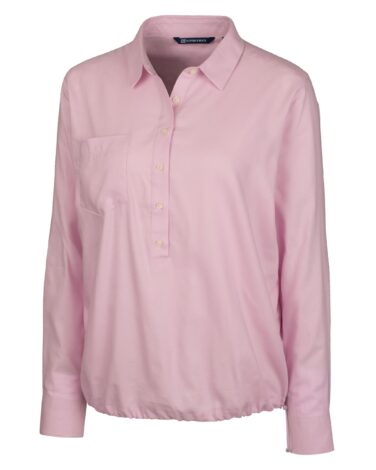 Cutter & Buck Womens Windward Twill Long Sleeve Popover