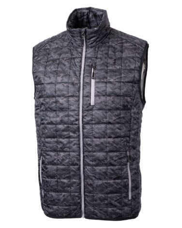 Cutter & Buck Rainier PrimaLoft® Mens Eco Insulated Full Zip Printed Puffer Vest