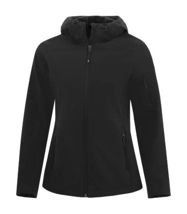 Coal Harbour® Everyday Hooded Water Repellent Stretch Soft Shell Ladies' Jacket