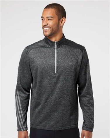 Adidas Brushed Terry Heathered Quarter-Zip Pullover