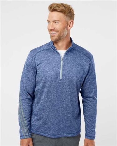 Adidas Brushed Terry Heathered Quarter-Zip Pullover