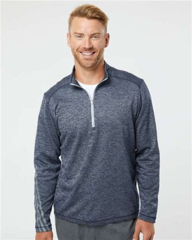 Adidas Brushed Terry Heathered Quarter-Zip Pullover