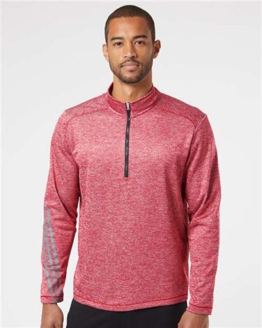 Adidas Brushed Terry Heathered Quarter-Zip Pullover