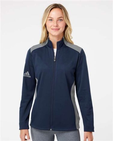 Adidas Women's Textured Mixed Media Full-Zip Jacket
