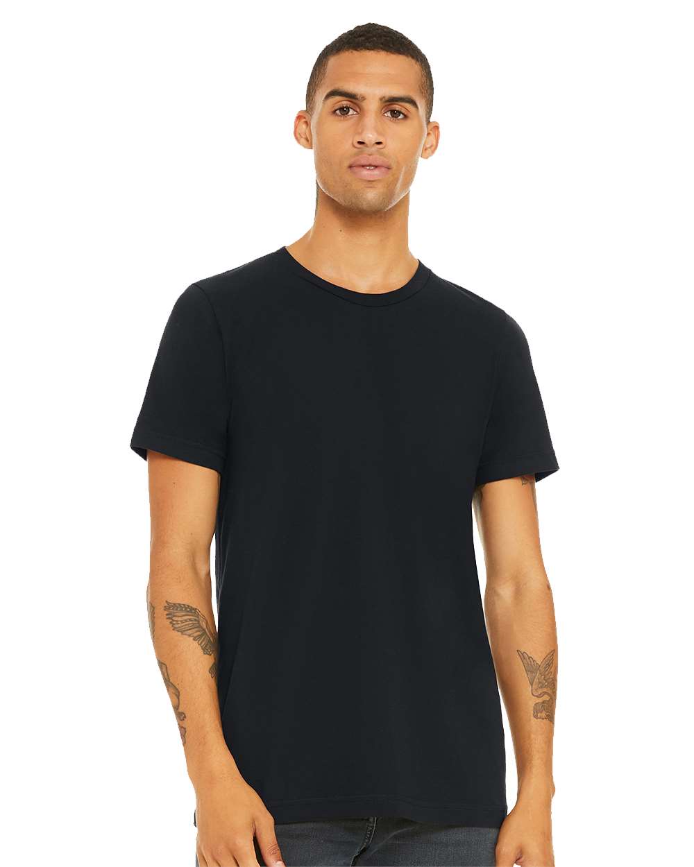 BELLA_+_CANVAS_3001_Vintage_Black_Front_High_Model