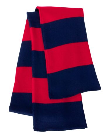 Sportsman Rugby-Striped Knit Scarf