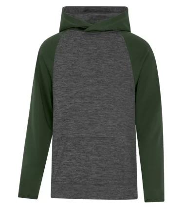 Atc™ Dynamic Heather Fleece Two Tone Hooded Youth Sweatshirt