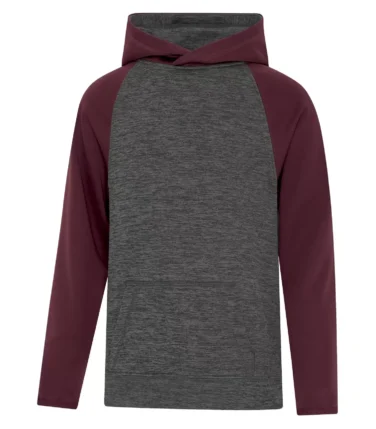 Atc™ Dynamic Heather Fleece Two Tone Hooded Youth Sweatshirt