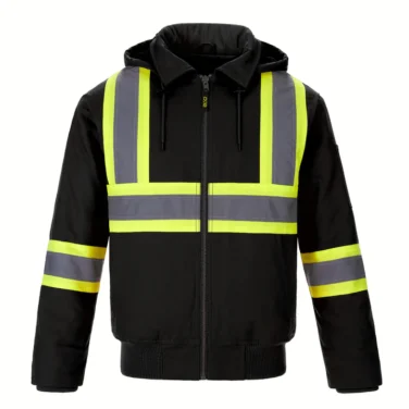 Canada Sportswear Men's Hi-vis Cotton Canvas Bomber Jacket With Sherpa Lining