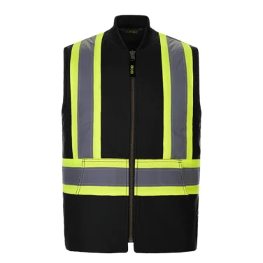 Canada Sportswear Men's Hi-vis Cotton Canvas Vest With Sherpa Lining