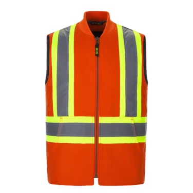 Canada Sportswear Men's Hi-vis Cotton Canvas Vest With Sherpa Lining