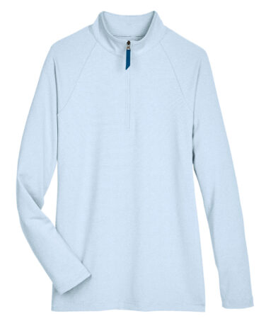 Devon & Jones CrownLux Performance™ Ladies' Clubhouse Micro-Stripe Quarter-Zip
