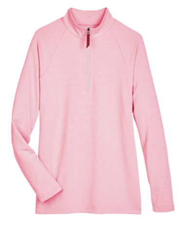 Devon & Jones CrownLux Performance™ Ladies' Clubhouse Micro-Stripe Quarter-Zip
