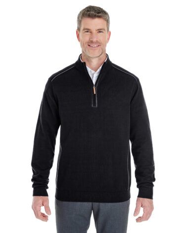 Devon & Jones Men's Manchester Fully-Fashioned Half-Zip Sweater