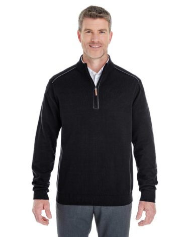 Devon & Jones Men's Manchester Fully-Fashioned Half-Zip Sweater