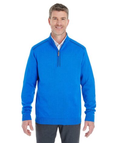 Devon & Jones Men's Manchester Fully-Fashioned Half-Zip Sweater