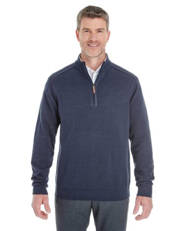 Devon & Jones Men's Manchester Fully-Fashioned Half-Zip Sweater