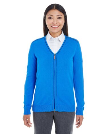 Devon & Jones Ladies' Manchester Fully-Fashioned Full-Zip Sweater