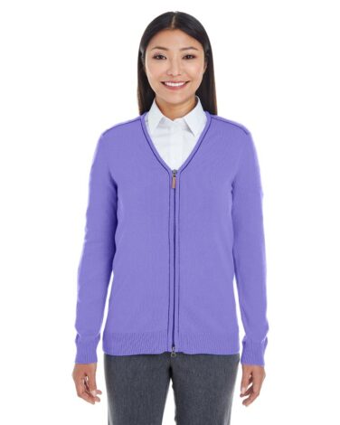 Devon & Jones Ladies' Manchester Fully-Fashioned Full-Zip Sweater