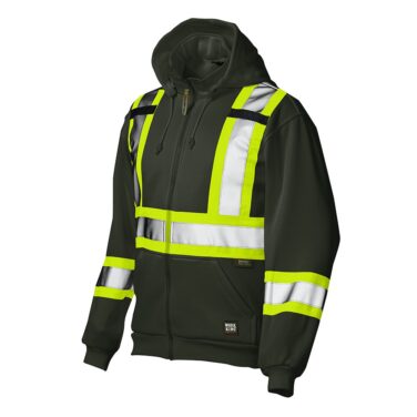 Work King Zip Front Safety Fleece Hoodie